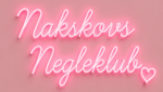 Nakskov Negleklub logo i lyserødt neon